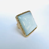 Blue Chalcedony Square ring