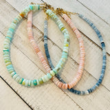Aqua Blue Candy Opal necklace