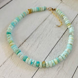 Aqua Blue Candy Opal necklace