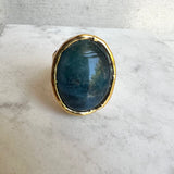 Aquamarine large oval ring