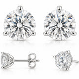 Round Brilliant-Cut Lab-Grown Diamond Stud Earrings in 14K White Gold