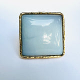 Blue Chalcedony Square ring