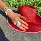 Dendritic Opal statement ring