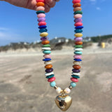 Puffy Heart Confetti necklace