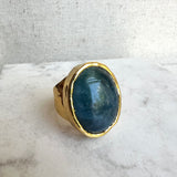 Aquamarine large oval ring