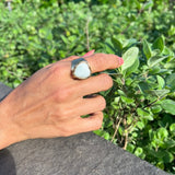 White Jade Heart ring
