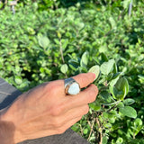 White Jade Heart ring