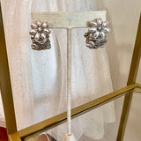 Pearl Flower Hoops