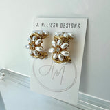 Pearl Flower Hoops