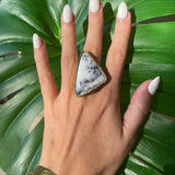 Dendritic Opal statement ring