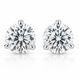 Round Brilliant-Cut Lab-Grown Diamond Stud Earrings in 14K White Gold
