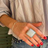 Blue Chalcedony gemstone ring
