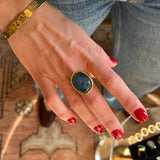 Aquamarine large oval ring