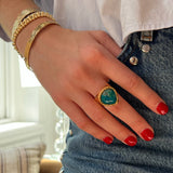 Peruvian Turquoise triangle ring