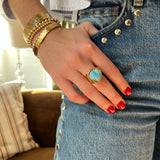 Larimar teardrop ring