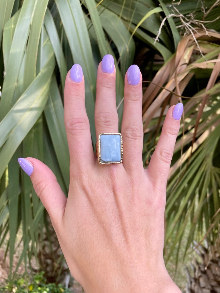 Peruvian Blue Opal ring