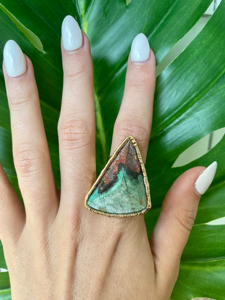 Jasper pyramid ring