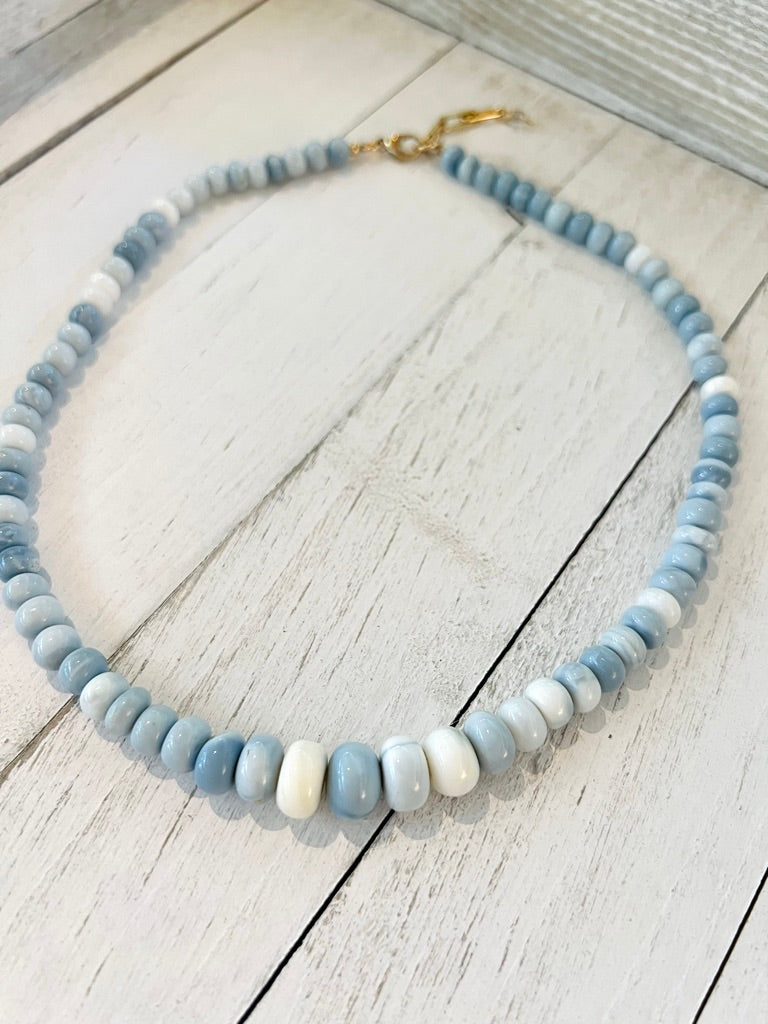 Peruvian Blue Candy Opal necklaces