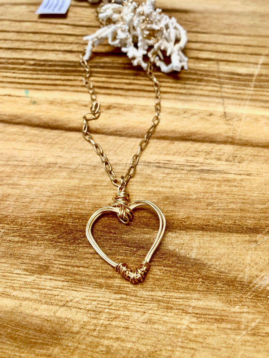 Hand-wired Heart necklace