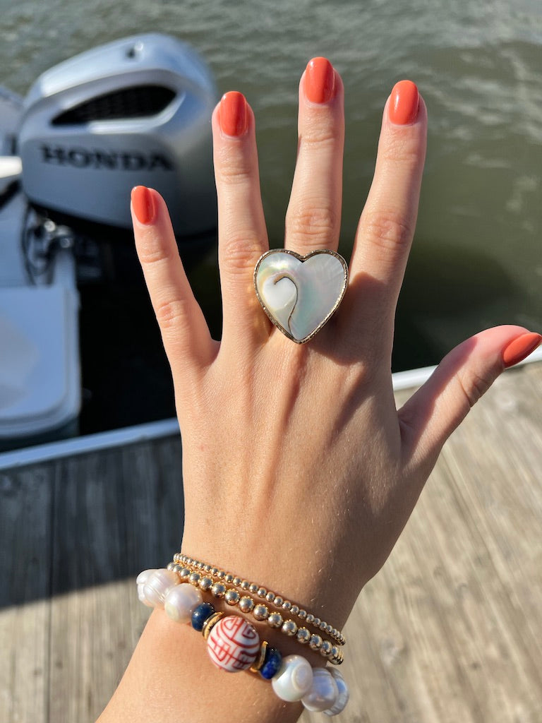 Shiva Shell Heart Ring
