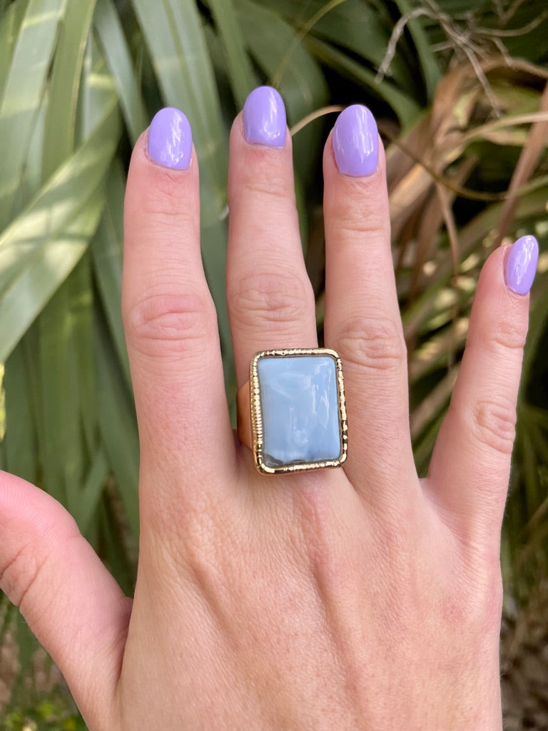 Peruvian Blue Opal ring